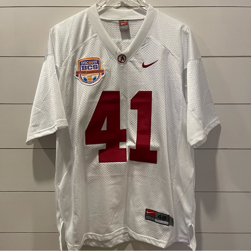 Nike Alabama Crimson Tide #41 Upshaw BCS White Football Jersey Size 48 Adult